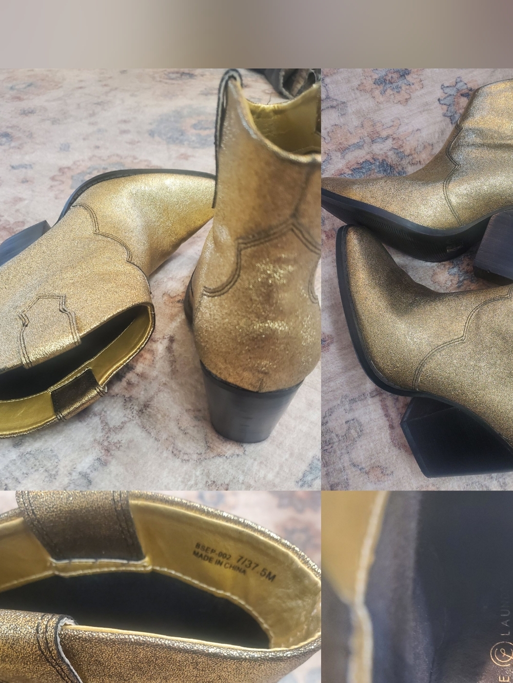 Chinese Laundry Metallic Gold Western Booties